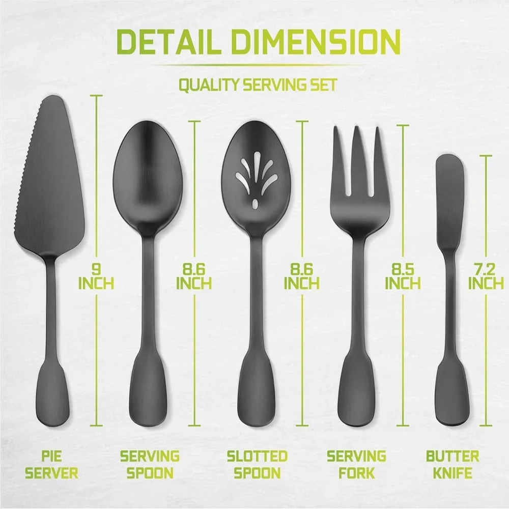 5 piece stainless steel serveware set